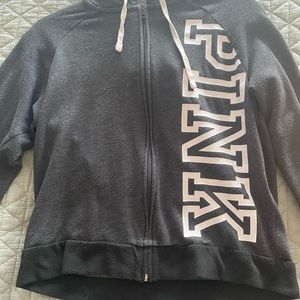 Cropped pink zip-up jacket